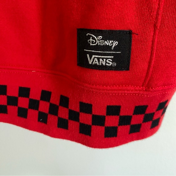 Vans x Disney Mickey Mouse Red Sweatshirt with Checkerboard Print - Picture 3 of 6